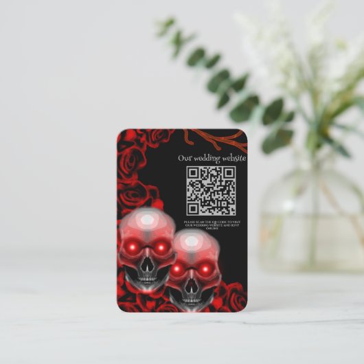 Rood Scary bloemendonker humeurig gothic schedel H Informatiekaartje (Staand voorkant)