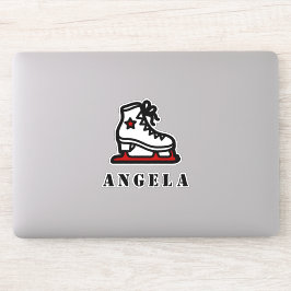 Rood Schaats met ijsschaatsen Meisjesnaam Girly Cu Sticker