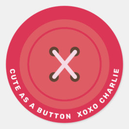 Rood Schattige als een Button Classroom Valentijns Ronde Sticker