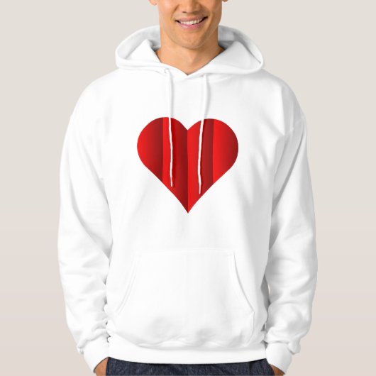 Rood Schattige Hart Logo Hoodie (Voorkant)