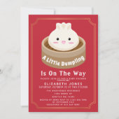 Rood Schattige Klein Dumpling Baby shower Kaart (Voorkant)