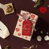 Rood Schattige Liefde Valentijnsdag Circle Cadeaulabel