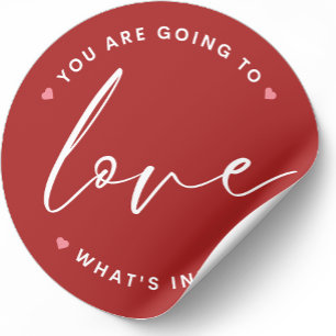 Rood Schattige Liefde Valentijnsdag Circle Ronde Sticker
