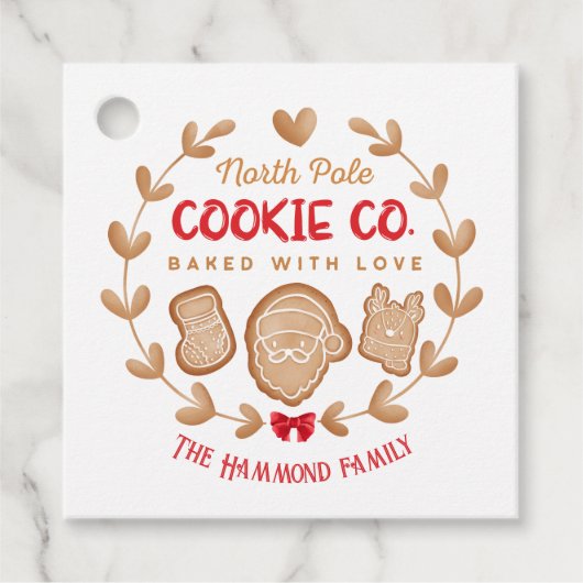 Rood Schattige peperkoek Kerstkoekjes uitwisseling Bedankjes Labels (Voorkant)