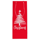 Rood Schattige Vrolijk Kerstfeest Wijn Cadeautas (Achterkant)