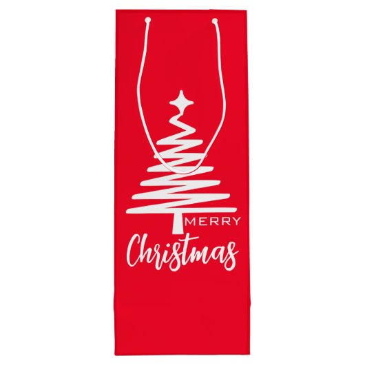 Rood Schattige Vrolijk Kerstfeest Wijn Cadeautas (Achterkant)
