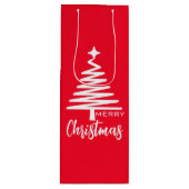 Rood Schattige Vrolijk Kerstfeest Wijn Cadeautas (Voorkant)