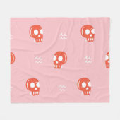 rood schedelhoofdpatroon fleece deken (Voorkant (Horizontaal))