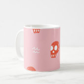 rood schedelhoofdpatroon koffiemok (Voorkant links)