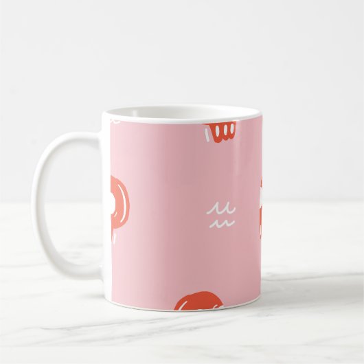 rood schedelhoofdpatroon koffiemok (Links)