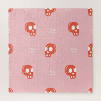 rood schedelhoofdpatroon legpuzzel