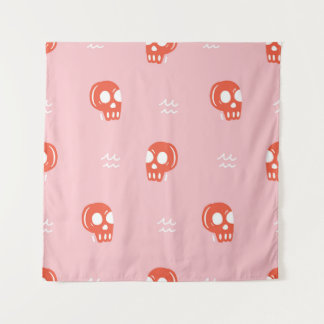 rood schedelhoofdpatroon wandkleed