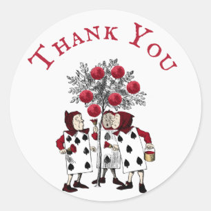  rood schilderen van de Rozen dank u Ronde Sticker