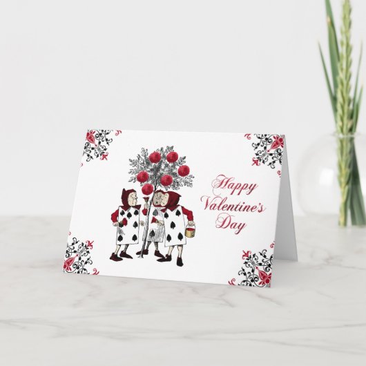 rood schilderen van de Rozen Valentijn Feestdagen Kaart (Voorkant)