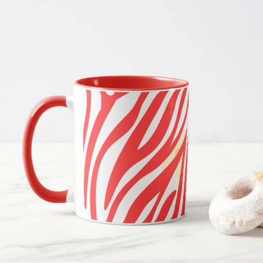 Rood schilderpatroon Modern Art Design Mok (Met donut)