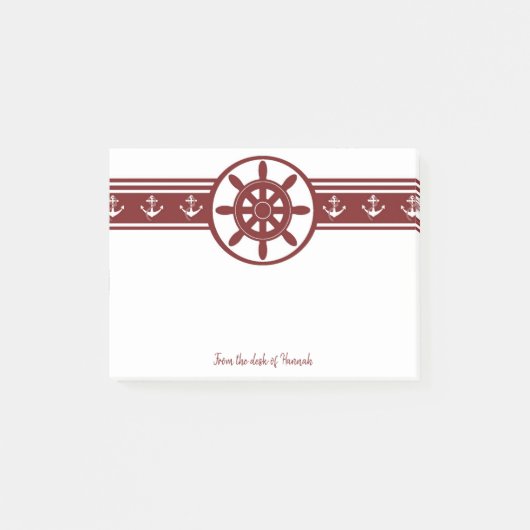 Rood schip Wiel Aangepaste notities Post-it® Notes (Voorkant)