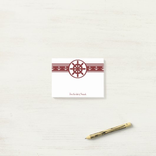Rood schip Wiel Aangepaste notities Post-it® Notes (Op bureau)