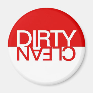 Rood Schoon Vuil Vaatwasser Magneet