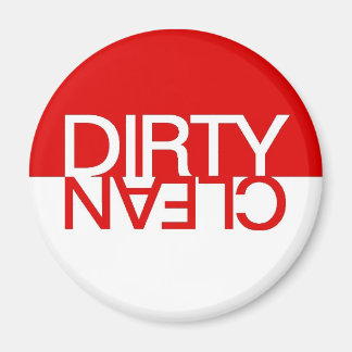 Rood Schoon Vuil Vaatwasser Magneet