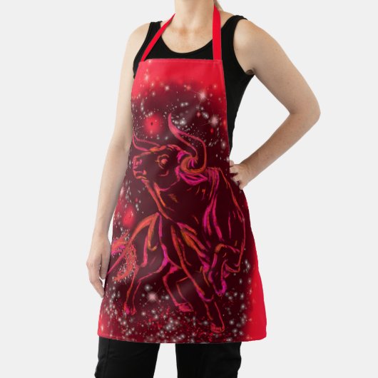 Rood Schort Bull op Sterrennacht (Insitu)