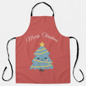 Rood Schort met kerstboom in Kawaii (Voorkant)