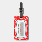 rood schrijfboek bagagelabel (Voorkant verticaal)