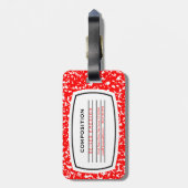 rood schrijfboek bagagelabel (Achterkant verticaal)