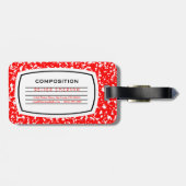 rood schrijfboek bagagelabel (Achterkant horizontaal)