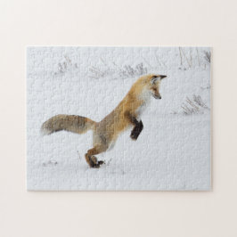 Rood-schuimballetjes in sneeuw legpuzzel