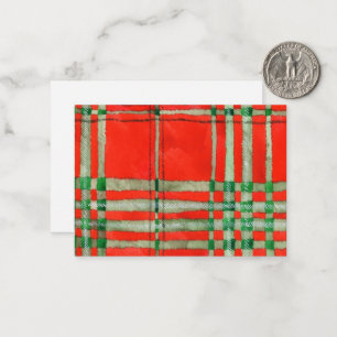 ROOD SCOTT TARTAN 3.5x2.5 Platte kaart / Horizonta Notitiekaartje
