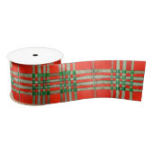 ROOD SCOTT TARTAN 3"Breed Satijnen Lint (Spoel)