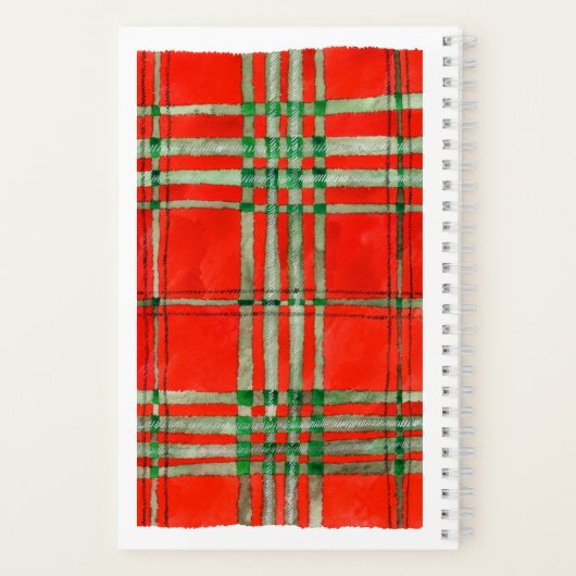 ROOD SCOTT TARTAN 5.5x8.5 spiraal Notitieboek (Achterkant)