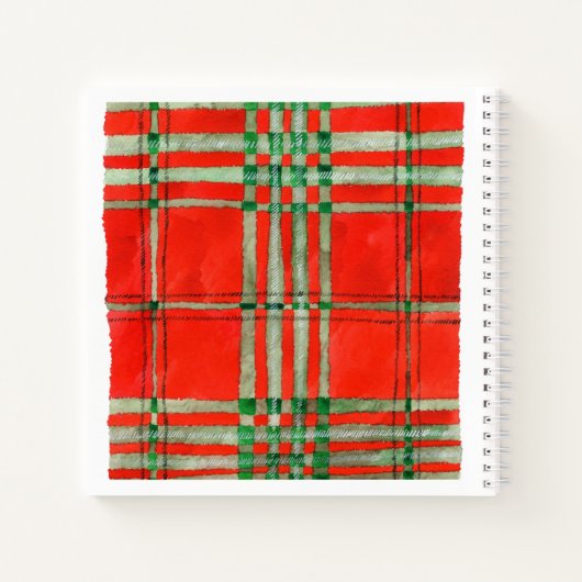 ROOD SCOTT TARTAN 8.5x8.5 spiraal Notitieboek (Achterkant)