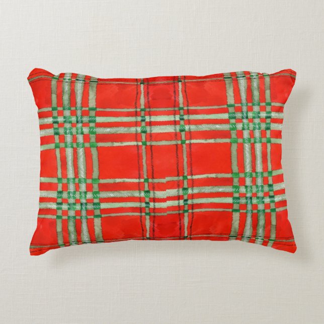 ROOD SCOTT TARTAN accent kussen (Voorkant)