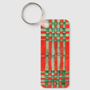 ROOD SCOTT TARTAN Aluminium Rechthoekige Sleutelha Sleutelhanger