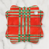 ROOD SCOTT TARTAN Fancy Vierkant "Hand Made" Label (Achterkant)