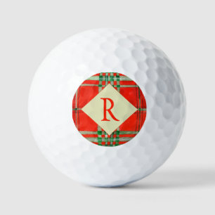 ROOD SCOTT TARTAN Golfballen + Initiaal