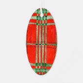 ROOD SCOTT TARTAN Metaal Ovaal Ornament (Voorkant links)