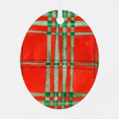ROOD SCOTT TARTAN Metaal Ovaal Ornament (Achterkant)