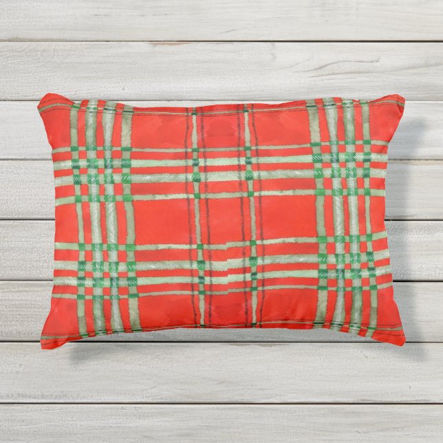 ROOD SCOTT TARTAN Outdoor Kussen (Voorkant)