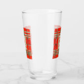 ROOD SCOTT TARTAN Pint Glass + Initiaal Glas (Rechts)