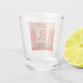 ROOD SCOTT TARTAN Shot Glass + Initiaal Shot Glas (Achterkant)