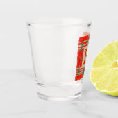 ROOD SCOTT TARTAN Shot Glass + Initiaal Shot Glas (Links)