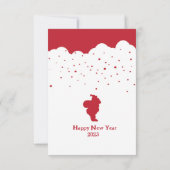 Rood script één kerstfoto, kerstkaart kaart (Achterkant)