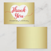 Rood script kalligrafie Bedankt kaarten Notitiekaartje (Voorkant / Achterkant)