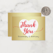 Rood script kalligrafie Bedankt kaarten Notitiekaartje (Voorkant / Achterkant in situ)