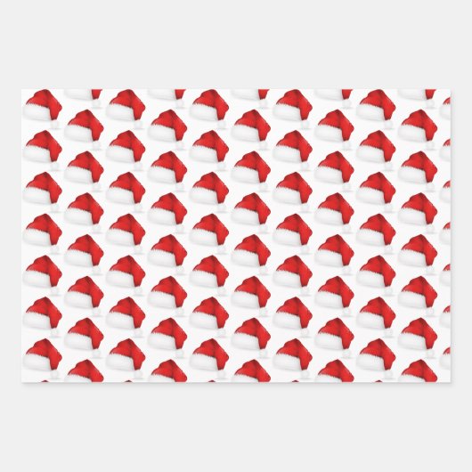 Rood script kerst, pokadots en Santa Hat Inpakpapier Vel (Voorkant 3)