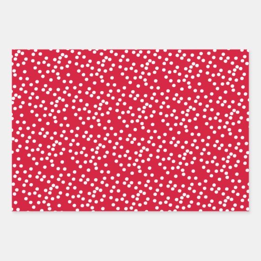 Rood script kerst, pokadots en Santa Hat Inpakpapier Vel (Voorkant 2)