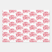 Rood script kerst, pokadots en Santa Hat Inpakpapier Vel (Voorkant)