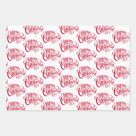 Rood script kerst, pokadots en Santa Hat Inpakpapier Vel (Voorkant)